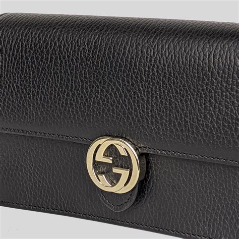 gucci icon gg interlocking wallet on chain crossbody bag black|Gucci Interlocking Chain Wallet Crossbody Black .